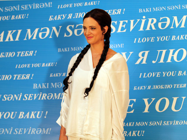 Hollywood actress Asia Argento arrives in Azerbaijan